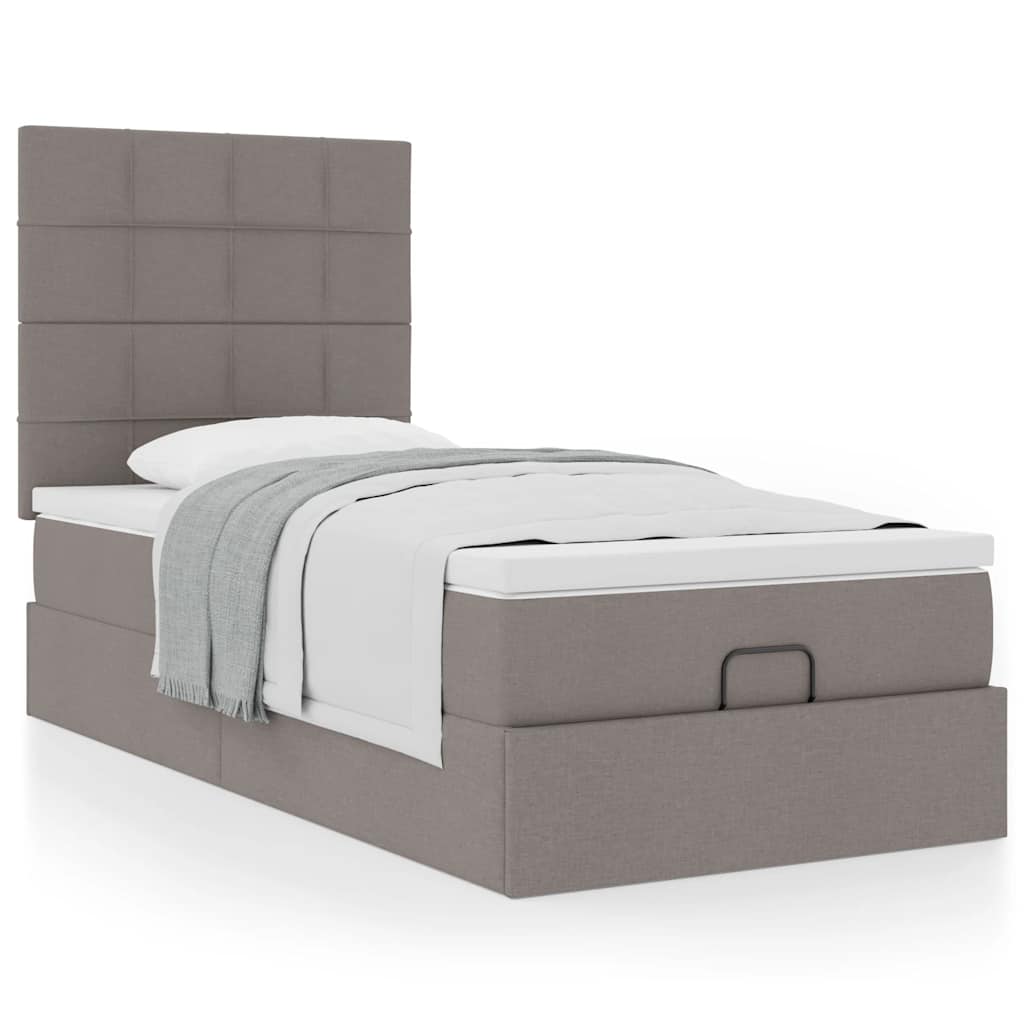 Ottoman-Bett Mit Matratze Stoff Taupe