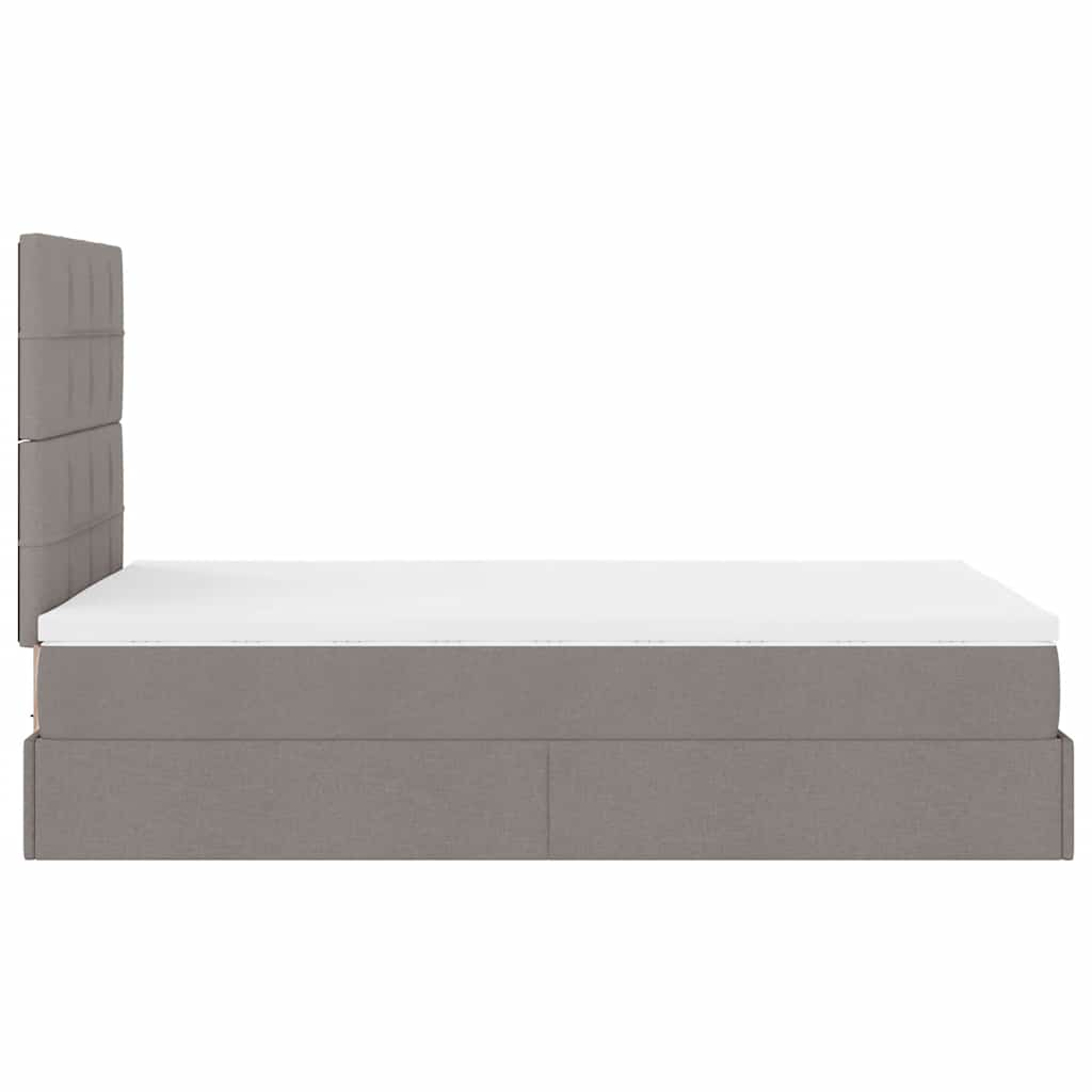 Ottoman-Bett Mit Matratze Stoff Taupe