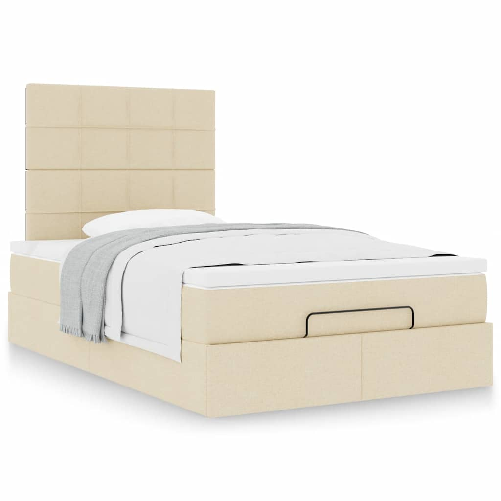 Ottoman-Bett Mit Matratze Stoff Creme