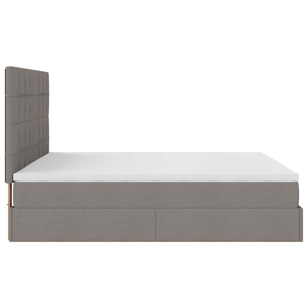 Ottoman-Bett Mit Matratze Stoff Taupe