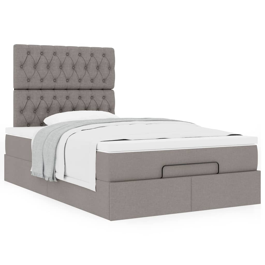 Ottoman-Bett Mit Matratze Stoff Taupe