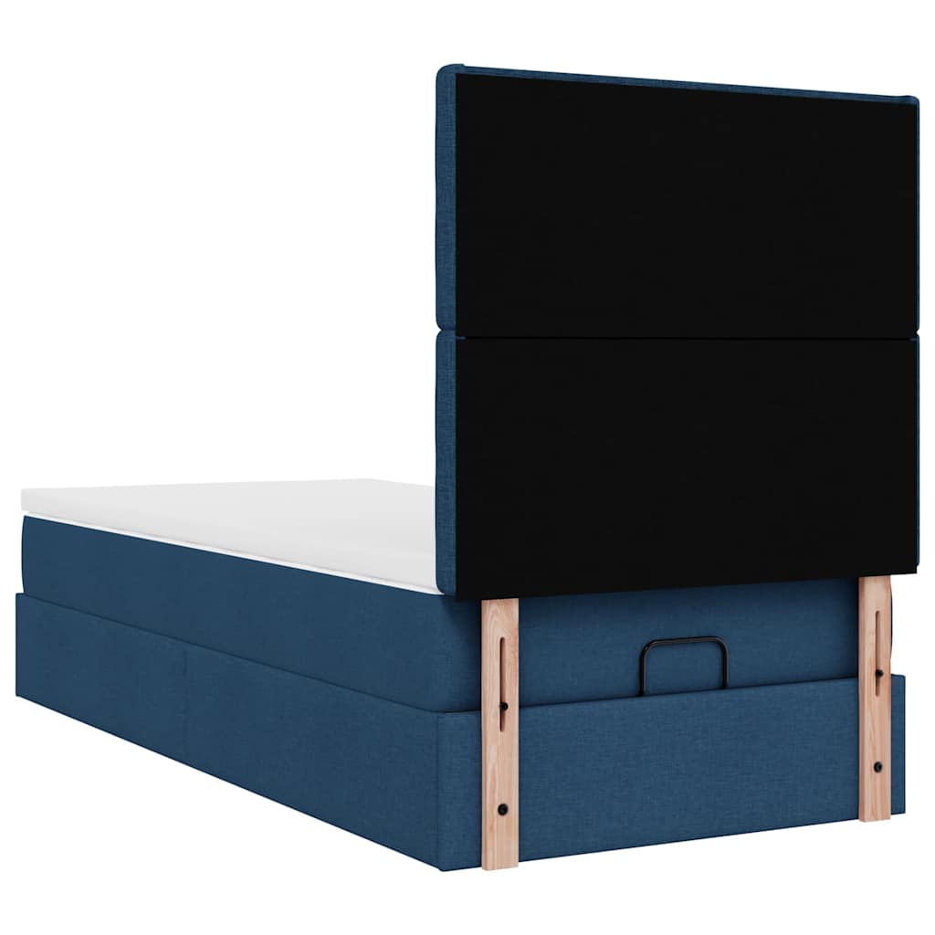 Ottoman-Bett Mit Matratze Stoff Blau