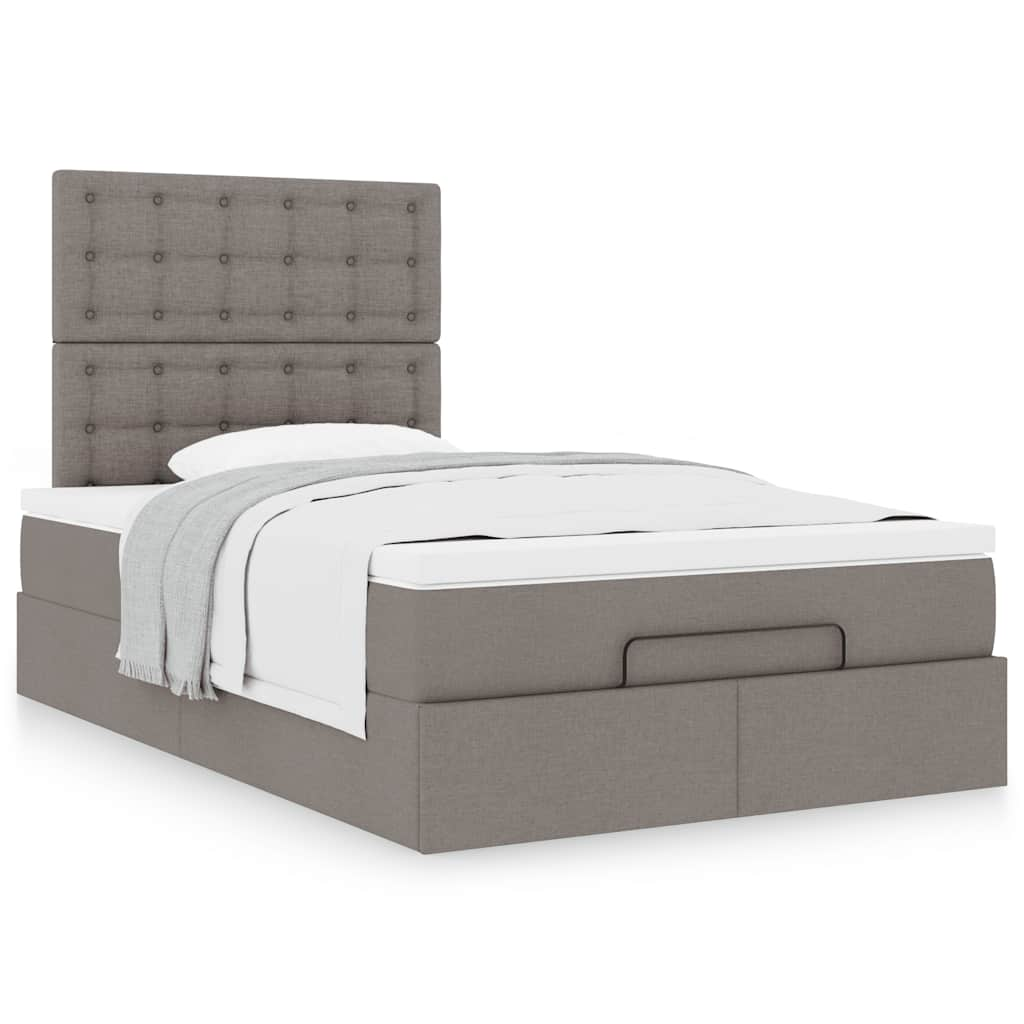 Ottoman-Bett Mit Matratze Stoff Taupe