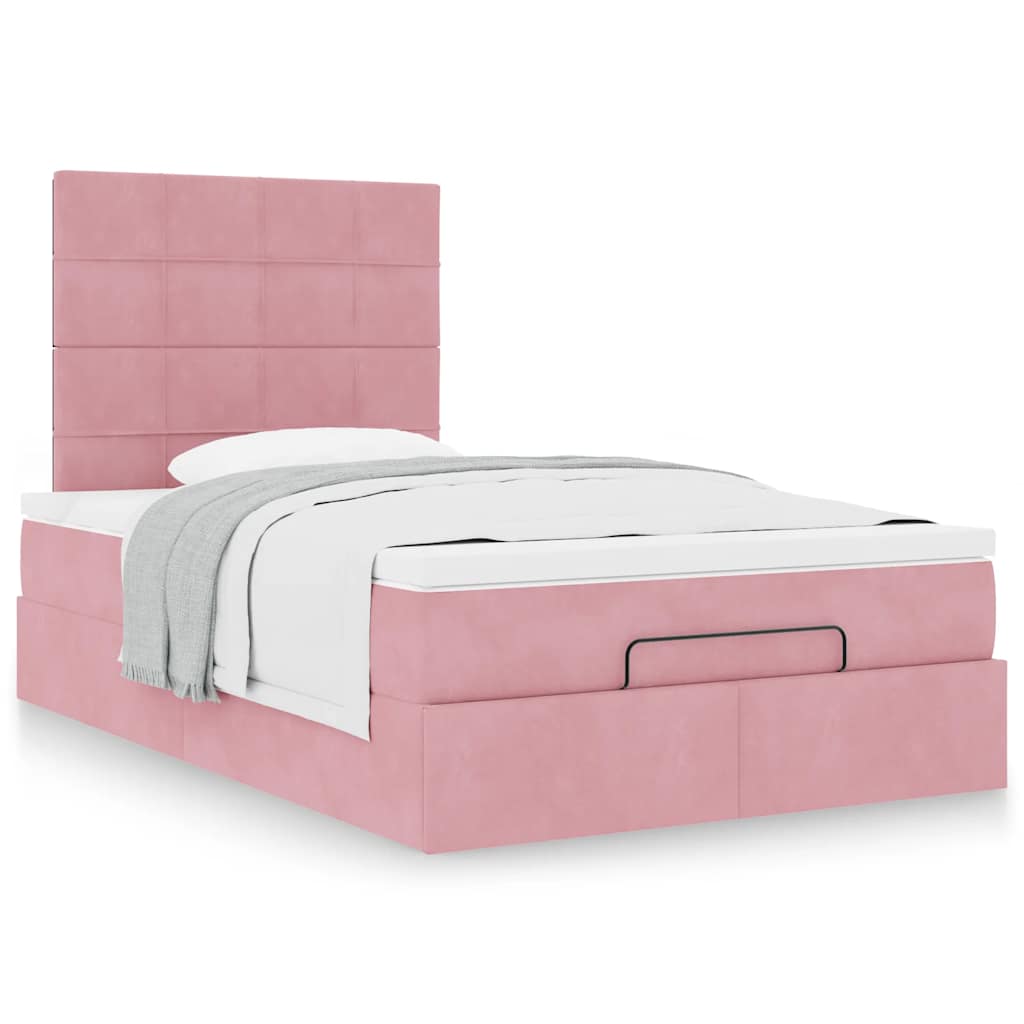 Ottoman-Bett Mit Matratzen Samt Rosa