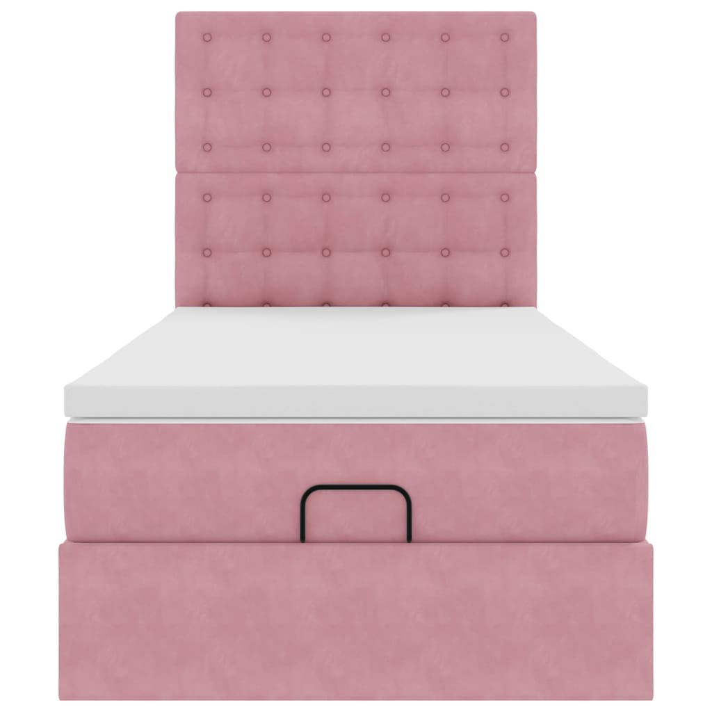 Ottoman-Bett Mit Matratzen Samt Rosa