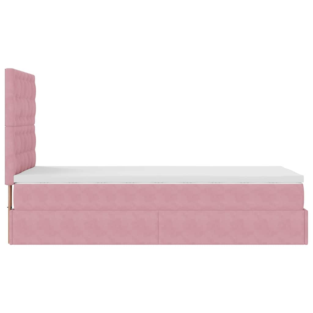 Ottoman-Bett Mit Matratzen Samt Rosa