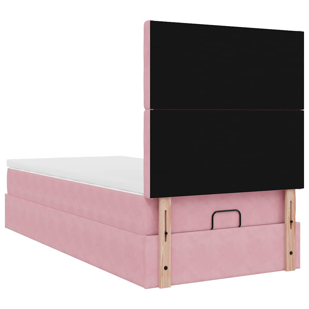 Ottoman-Bett Mit Matratzen Samt Rosa