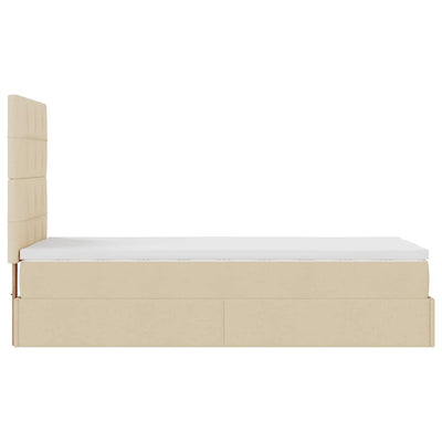 Ottoman-Bett Mit Matratze Stoff Creme