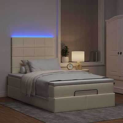 Ottoman-Bett Mit Matratze Stoff Creme