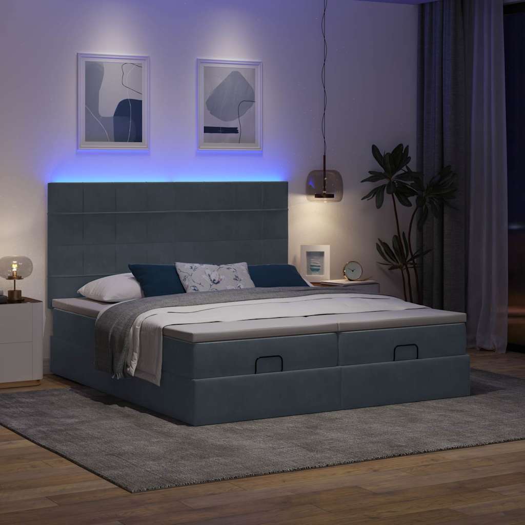 Ottoman-Bett Mit Matratzen & Leds Samt