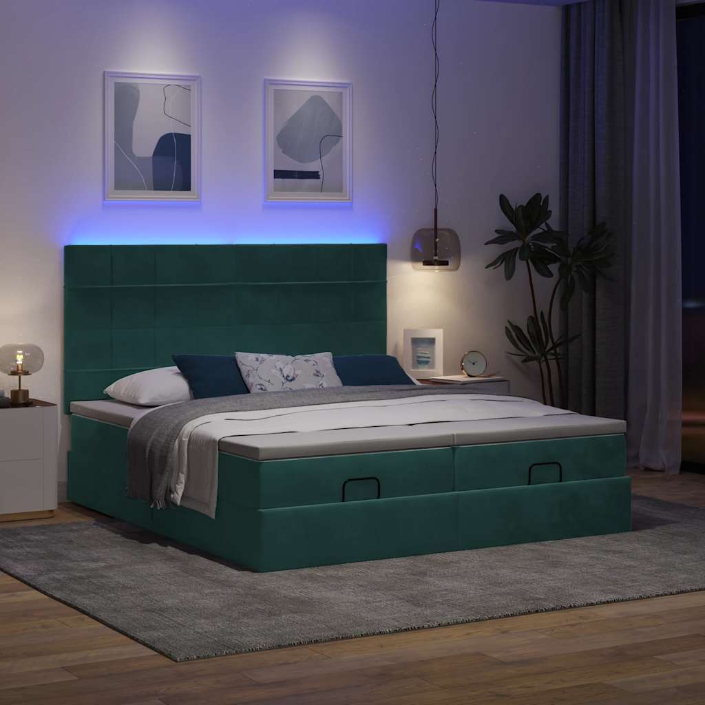 Ottoman-Bett Mit Matratzen & Leds Samt