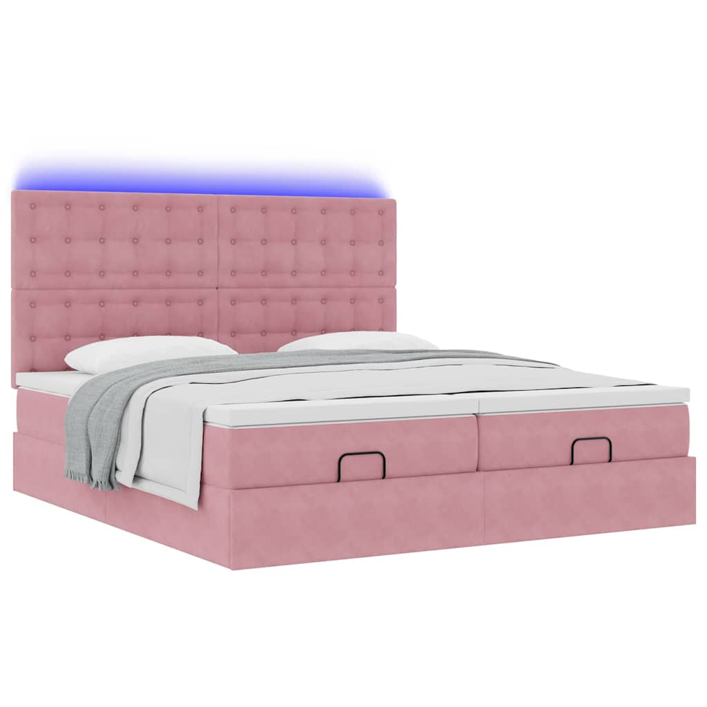 Ottoman-Bett Mit Matratzen & Leds Samt