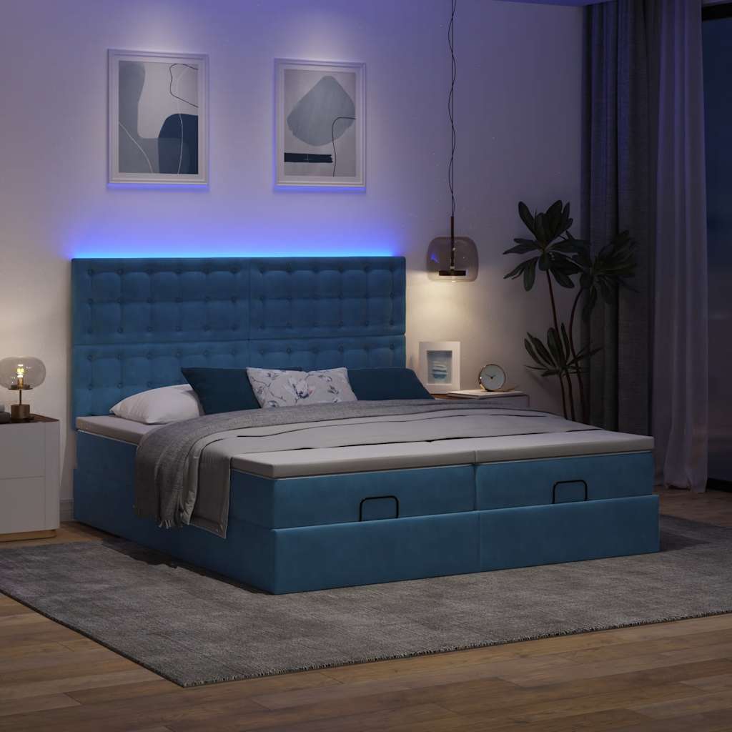 Ottoman-Bett Mit Matratzen & Leds Samt