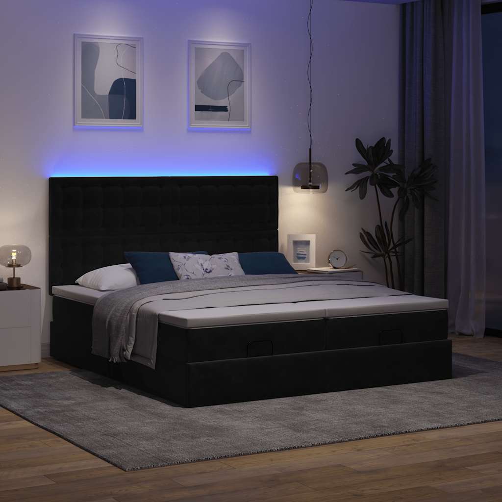 Ottoman-Bett Mit Matratzen & Leds Samt