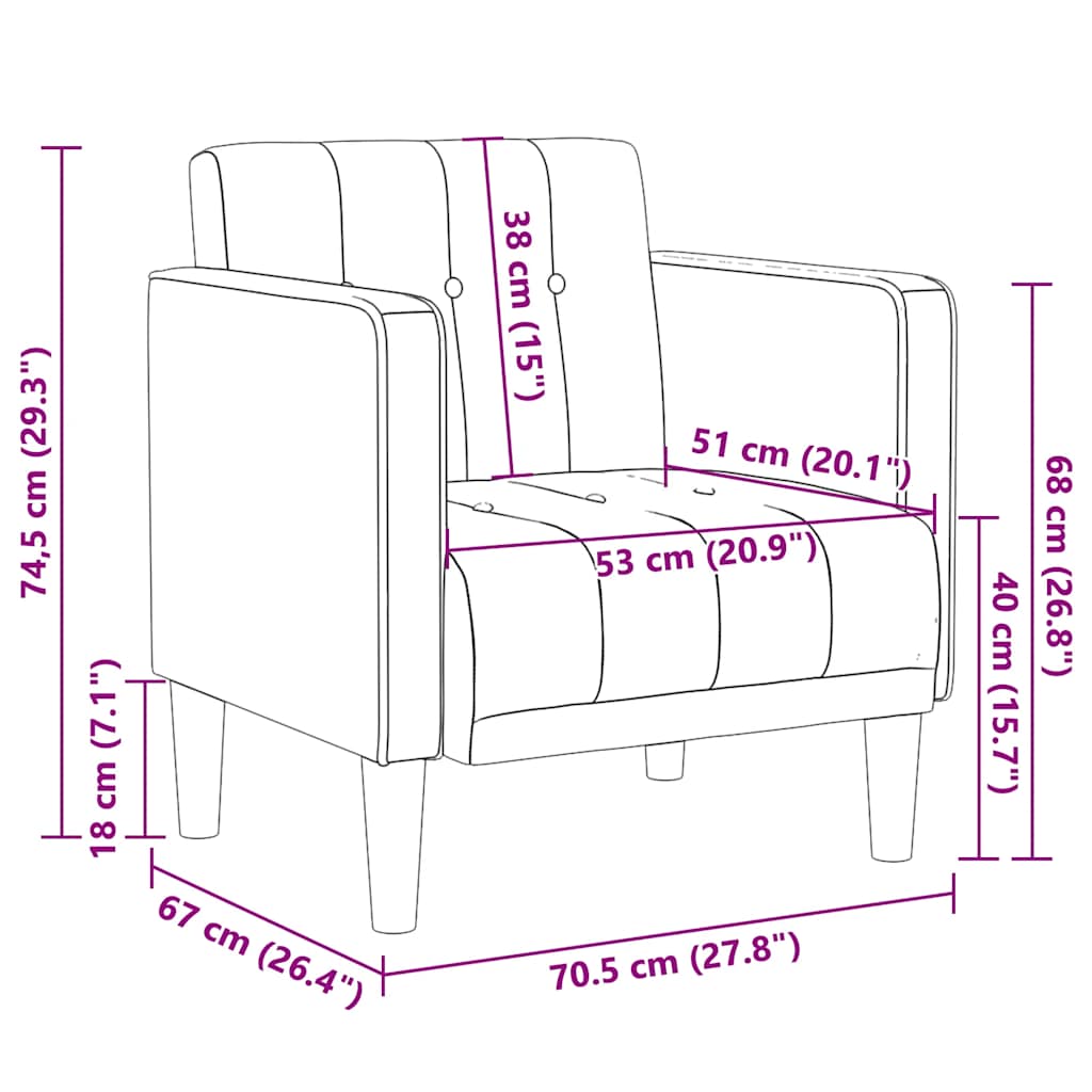 Sessel Mit Armlehnen 53 Cm Stoff