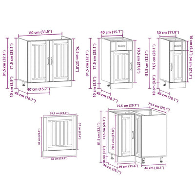 11-Tlg. Küchenschrank-Set Kalmar Holzwerkstoff