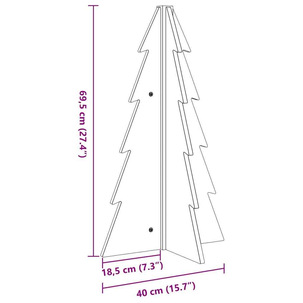 Weihnachtsbaum Holz Zum Schmücken 69,5 Cm Massivholz Kiefer