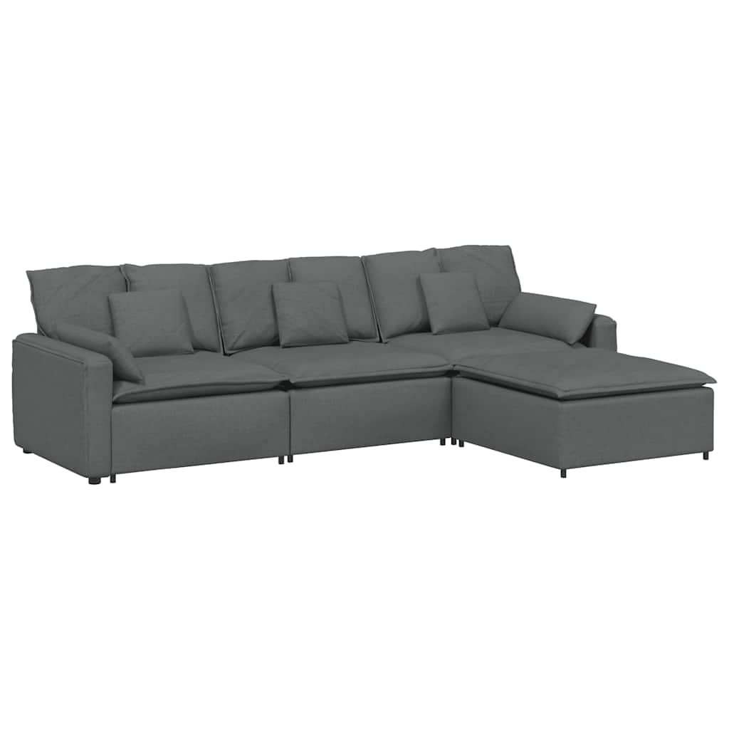 Modulares Sofa Mit Fußhocker Und Kissen