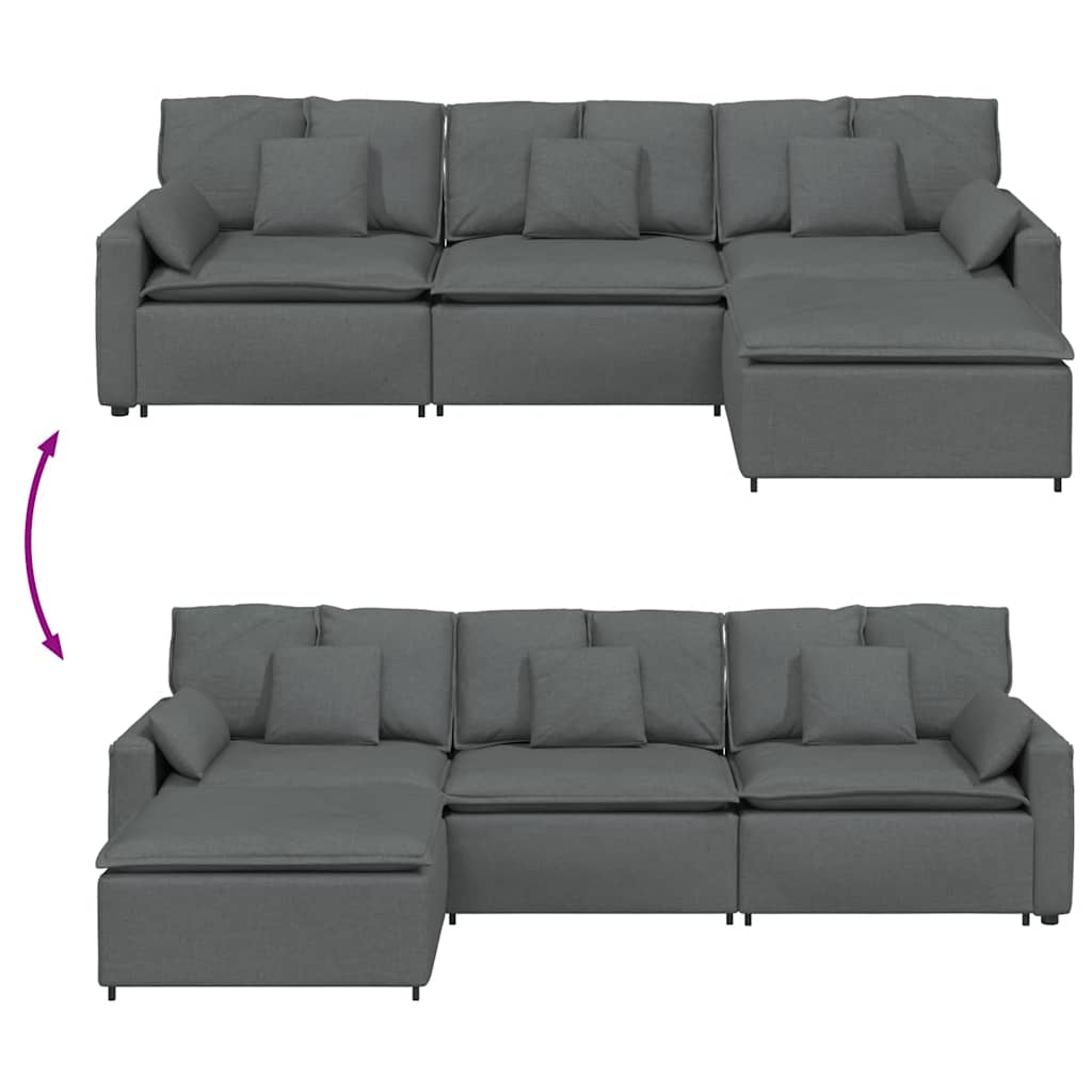 Modulares Sofa Mit Fußhocker Und Kissen