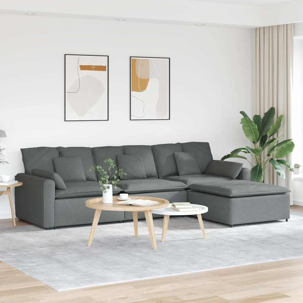 Modulares Sofa Mit Fußhocker Und Kissen