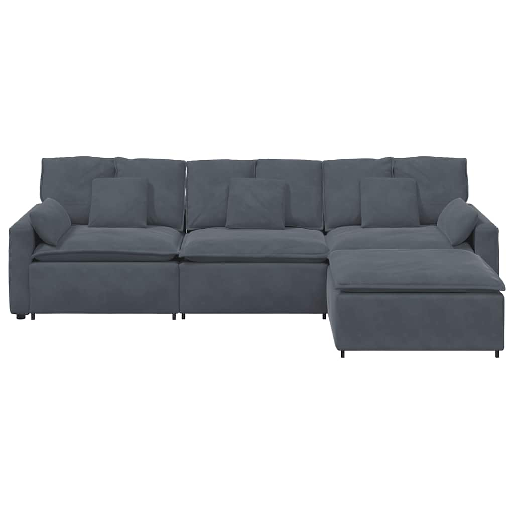 Modulares Sofa Mit Fußhocker Und Kissen