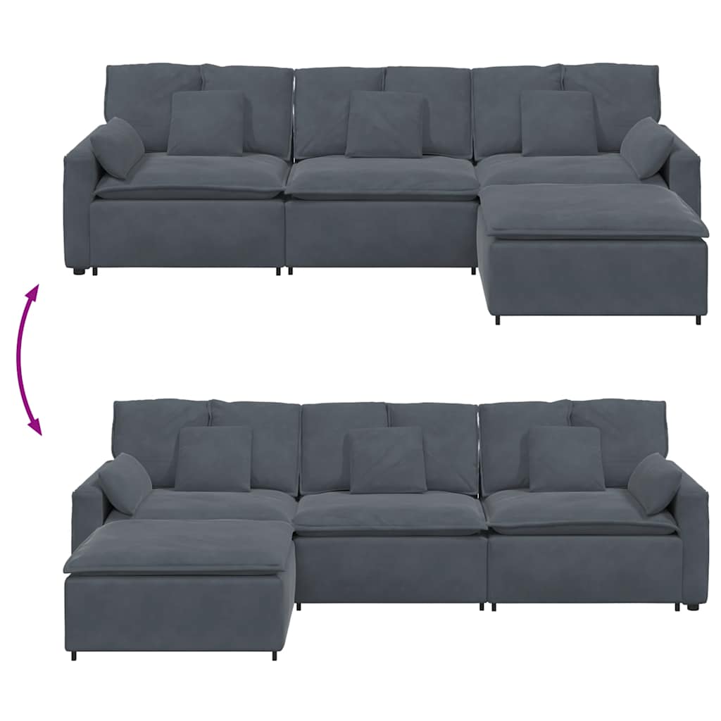 Modulares Sofa Mit Fußhocker Und Kissen