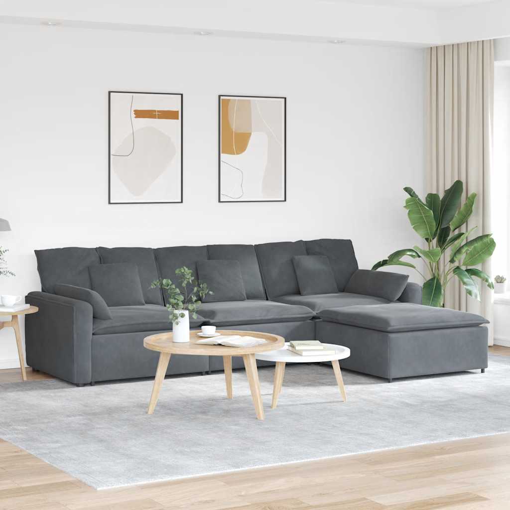 Modulares Sofa Mit Fußhocker Und Kissen