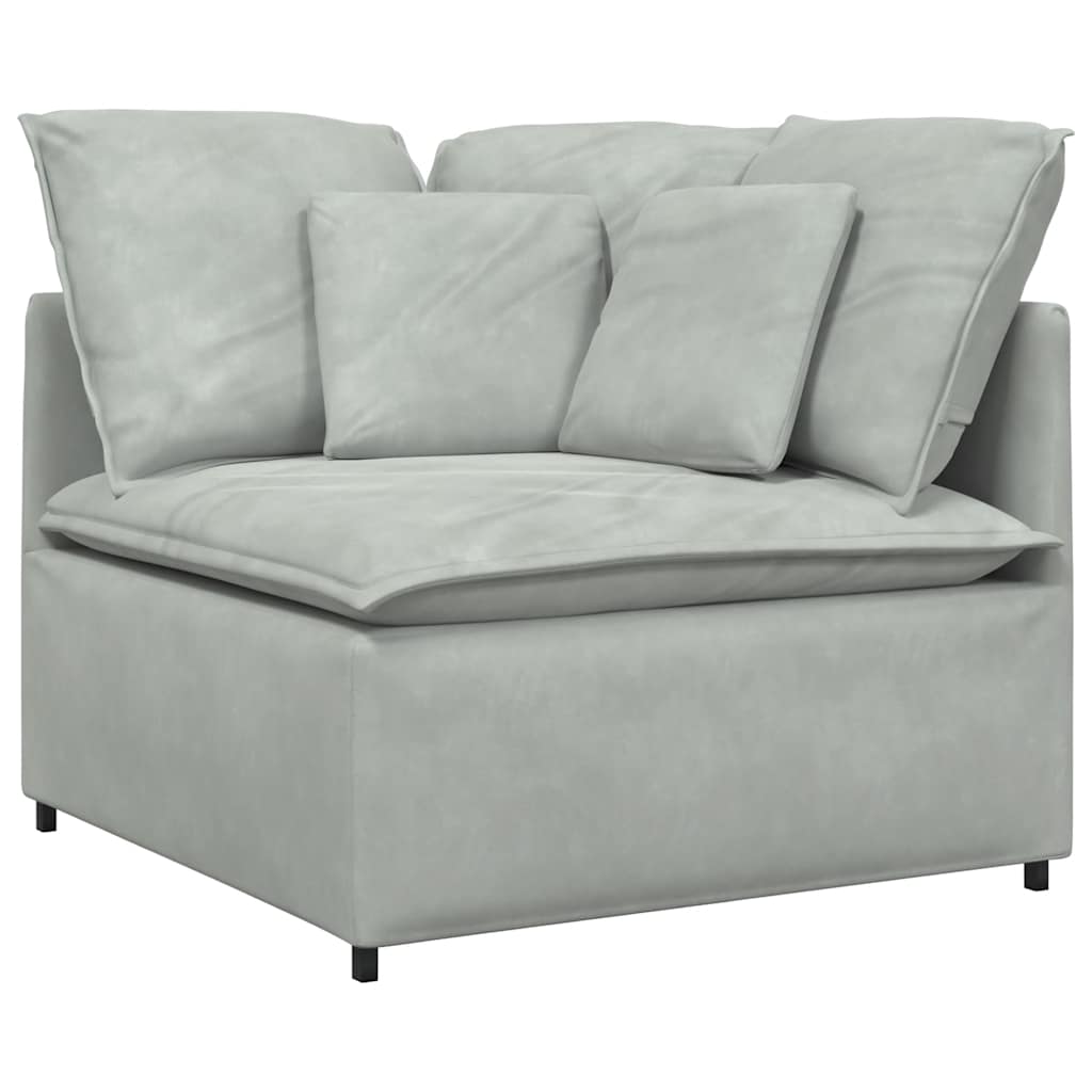 Modulares Sofa Mit Fußhocker Kissen Samt