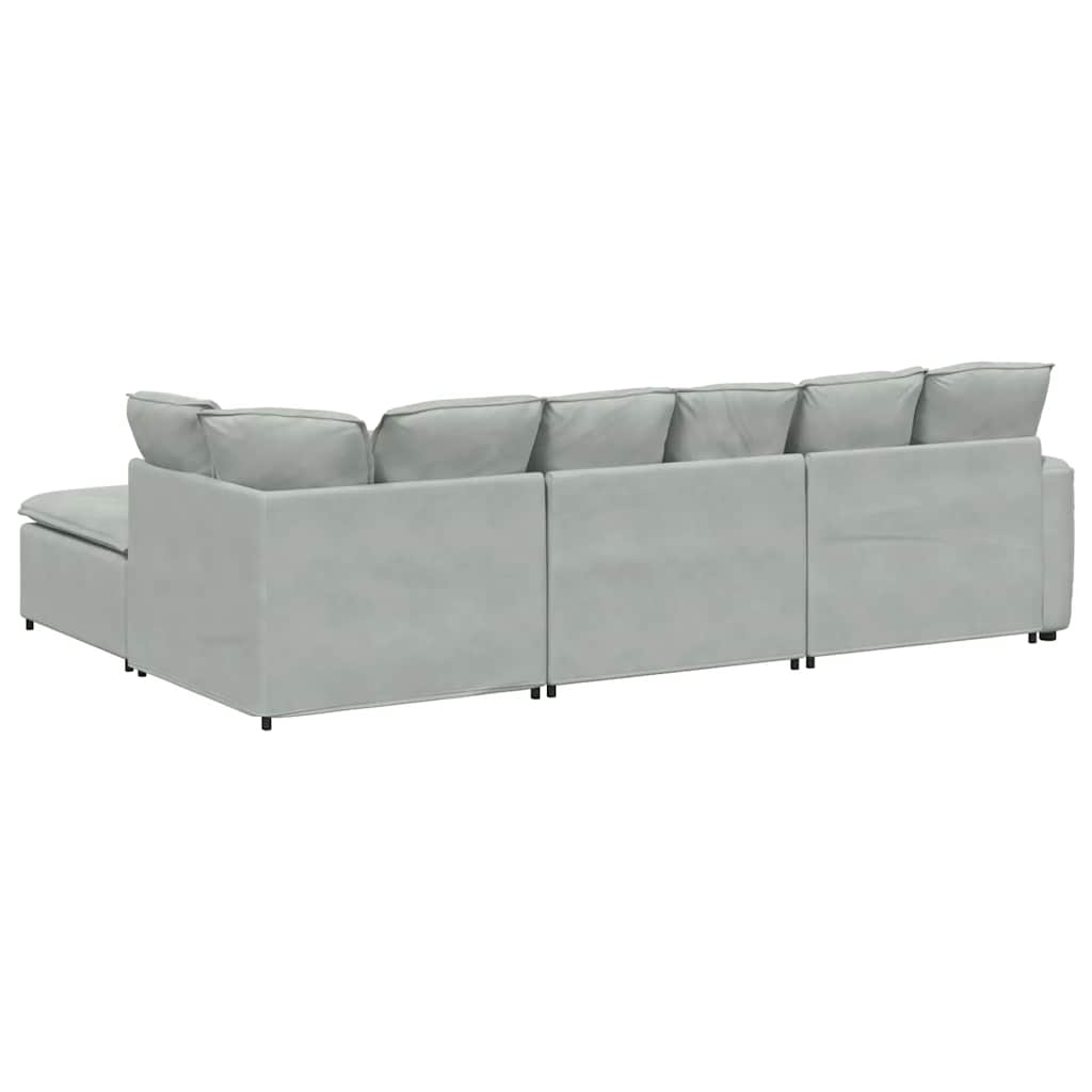 Modulares Sofa Mit Fußhocker Kissen Samt