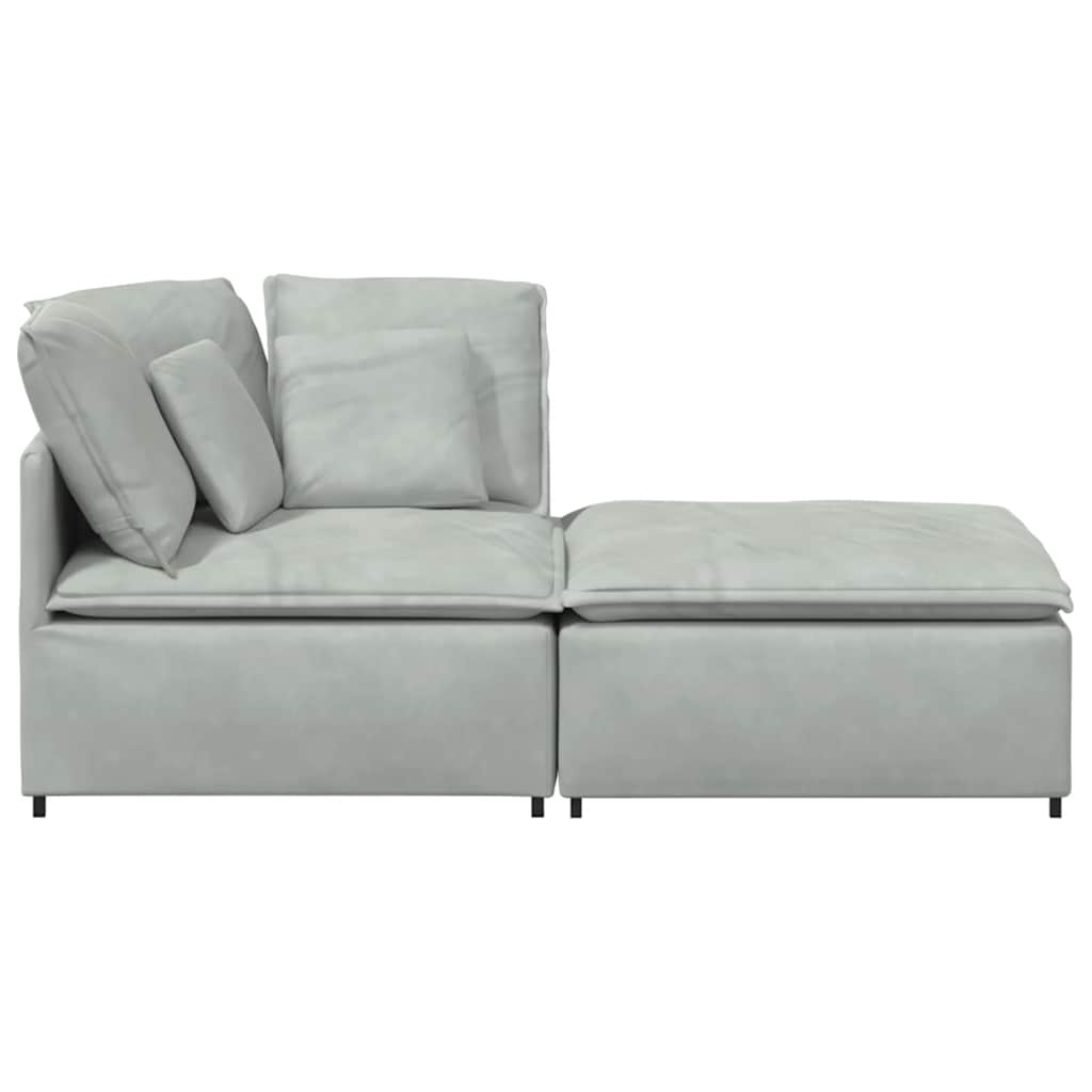 Modulares Sofa Mit Fußhocker Kissen Samt