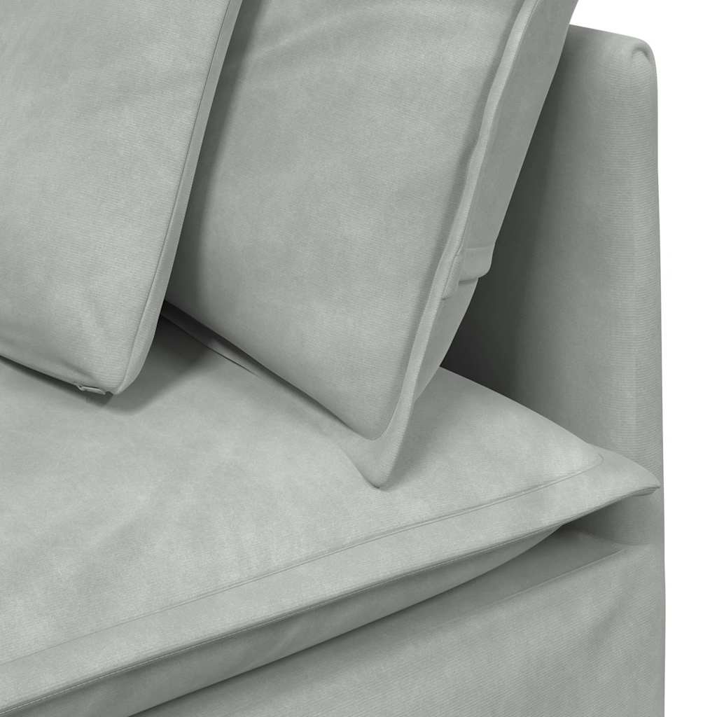 Modulares Sofa Mit Fußhocker Kissen Samt