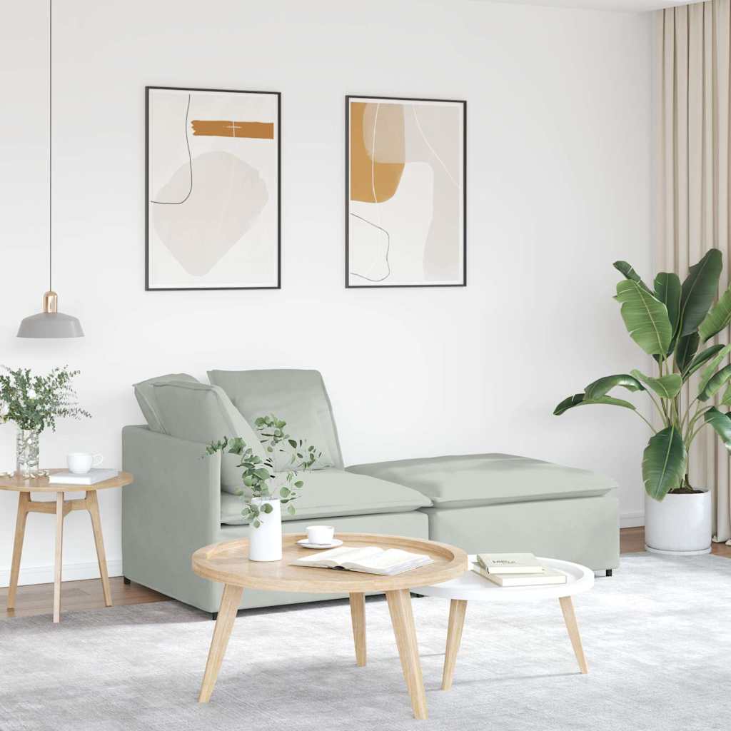 Modulares Sofa Mit Fußhocker Kissen Samt