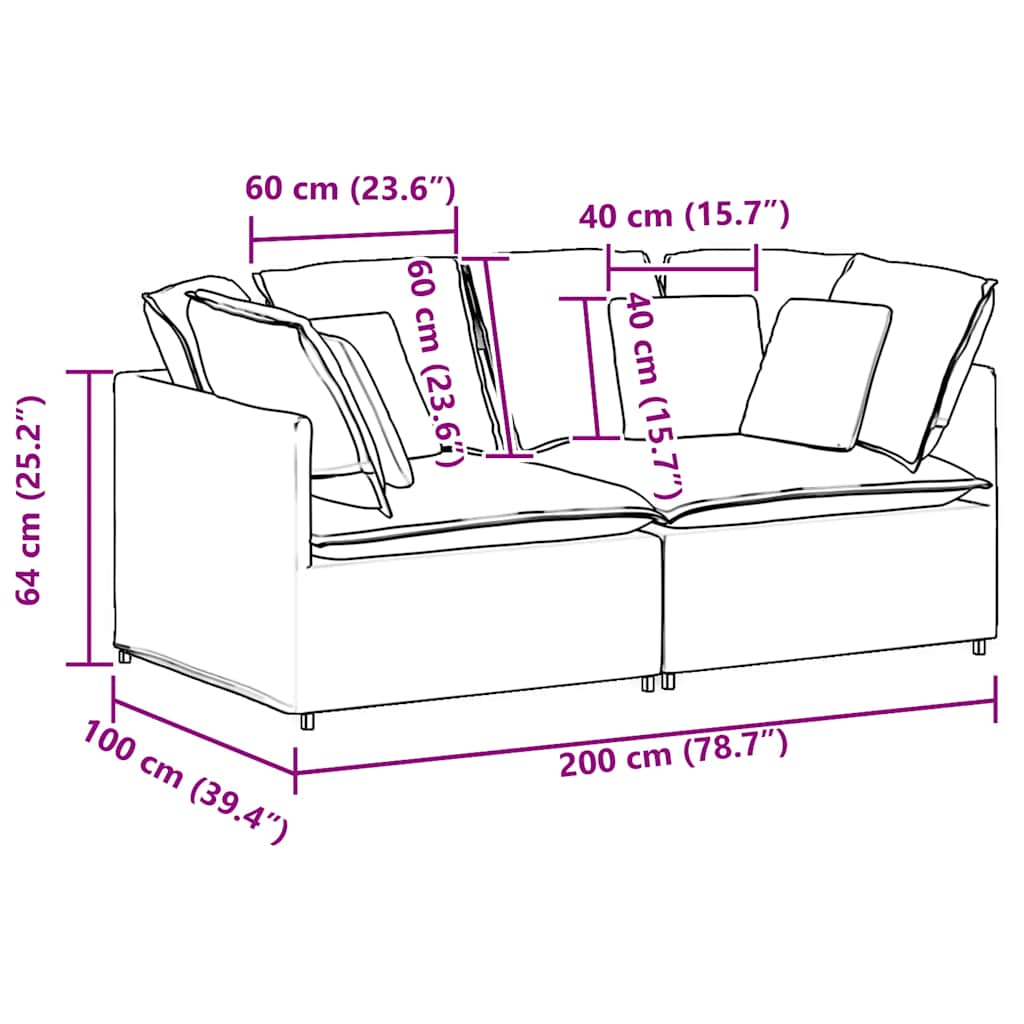 Modulares Sofa Mit Kissen Stoff