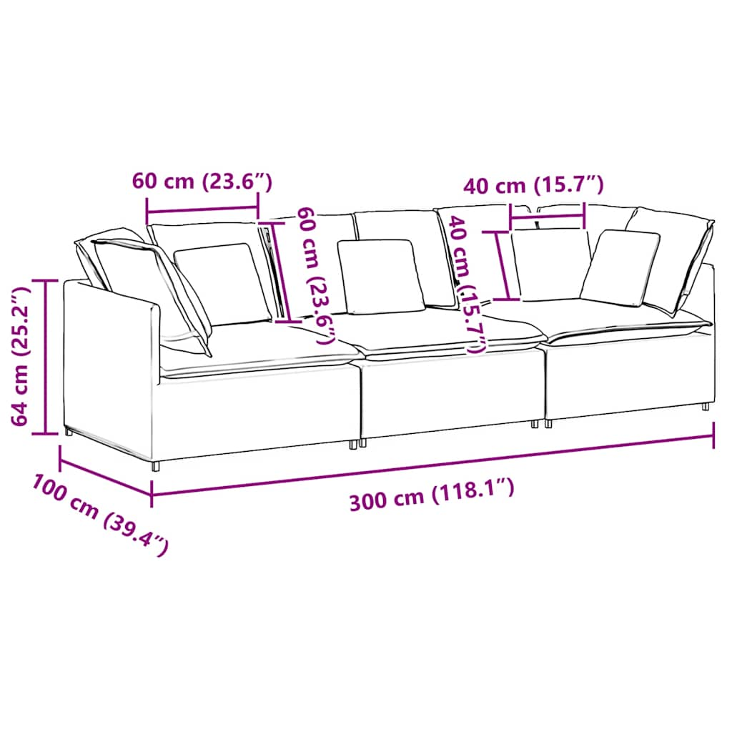 Modulares Sofa Mit Kissen Stoff