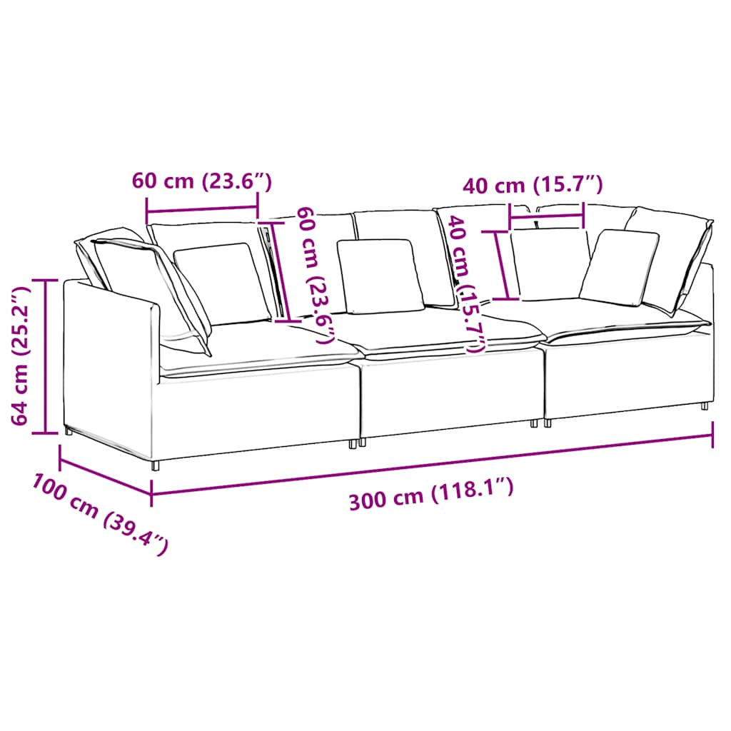 Modulares Sofa Mit Kissen Samt