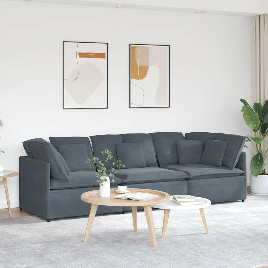 Modulares Sofa Mit Kissen Samt