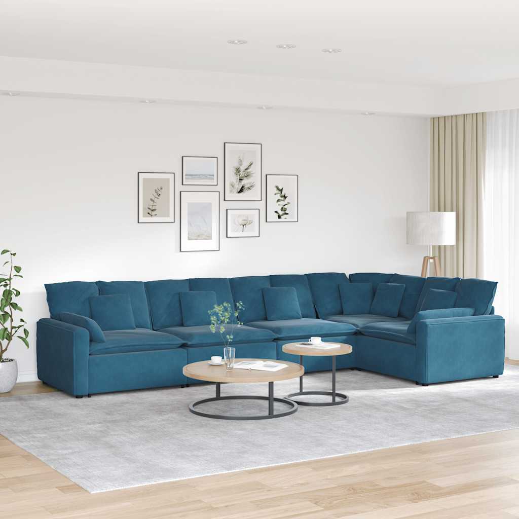 Modulares Sofa Mit Kissen Samt