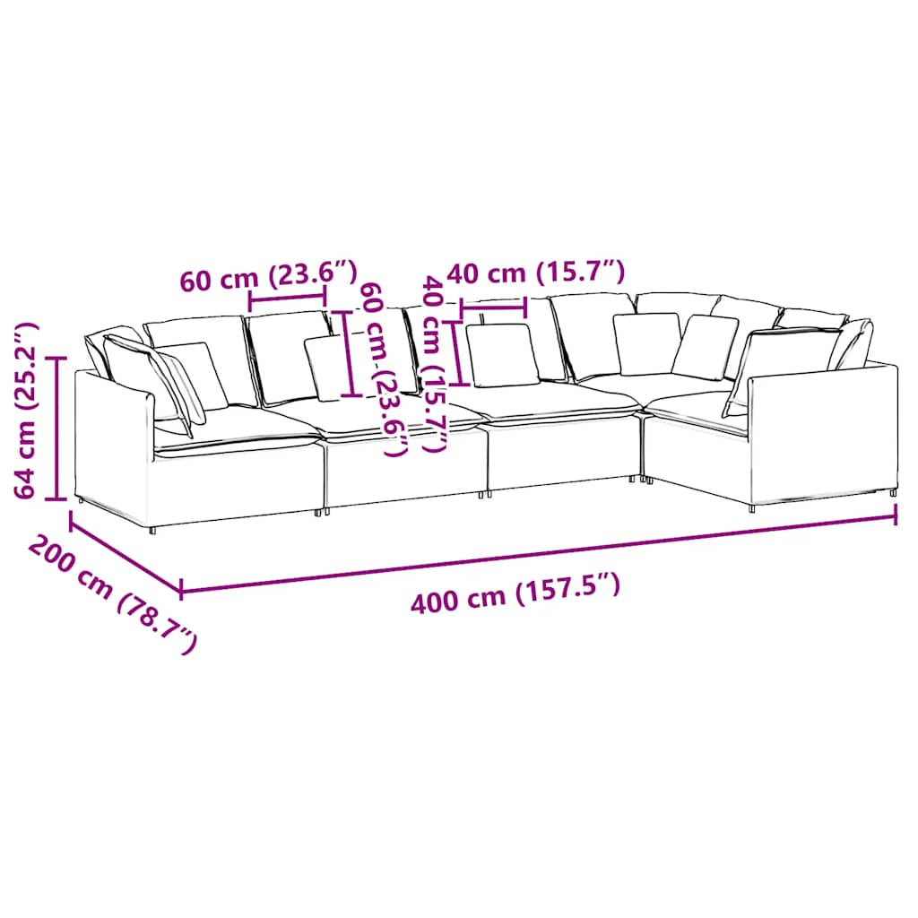 Modulares Sofa Mit Kissen Samt