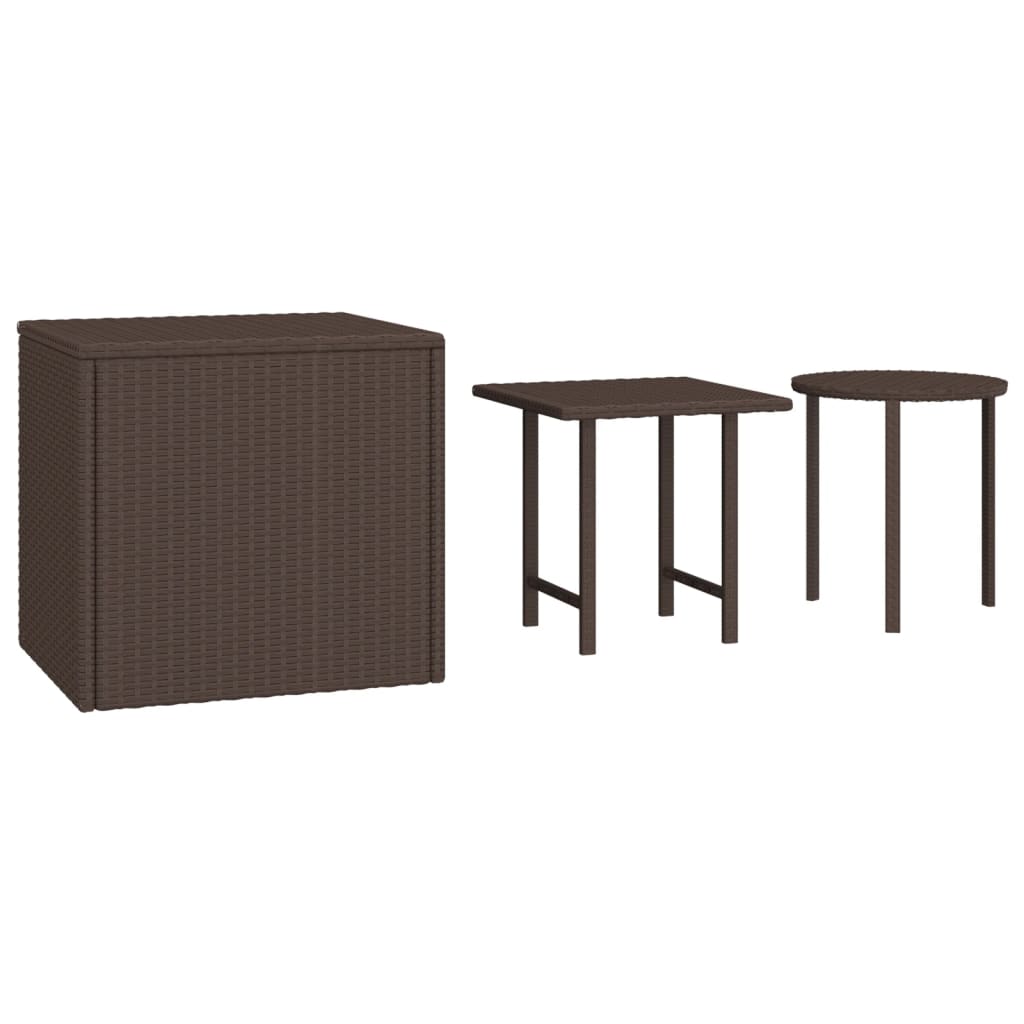 Garten-Beistelltische 3 Stk. Poly Rattan