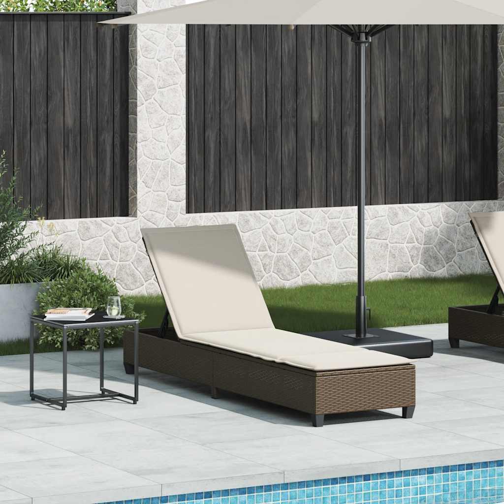 Sonnenliege Mit Auflagen 55X200X25,5Cm Poly Rattan