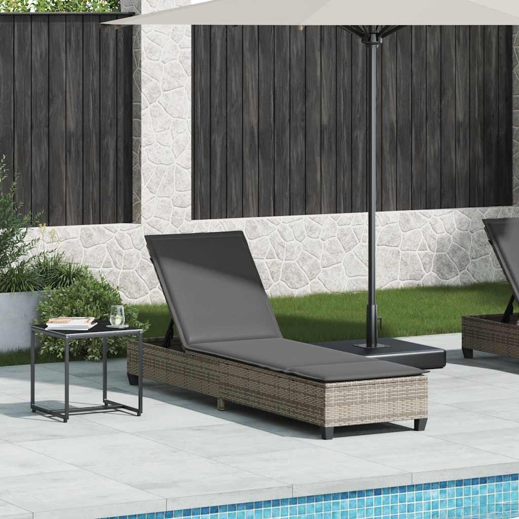 Sonnenliege Mit Auflagen 55X200X25,5Cm Poly Rattan