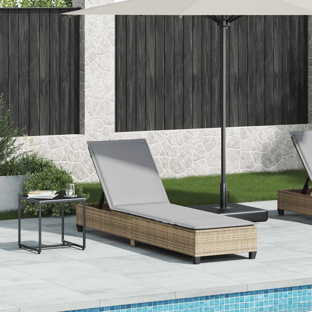 Sonnenliege Mit Auflagen 55X200X25,5Cm Poly Rattan