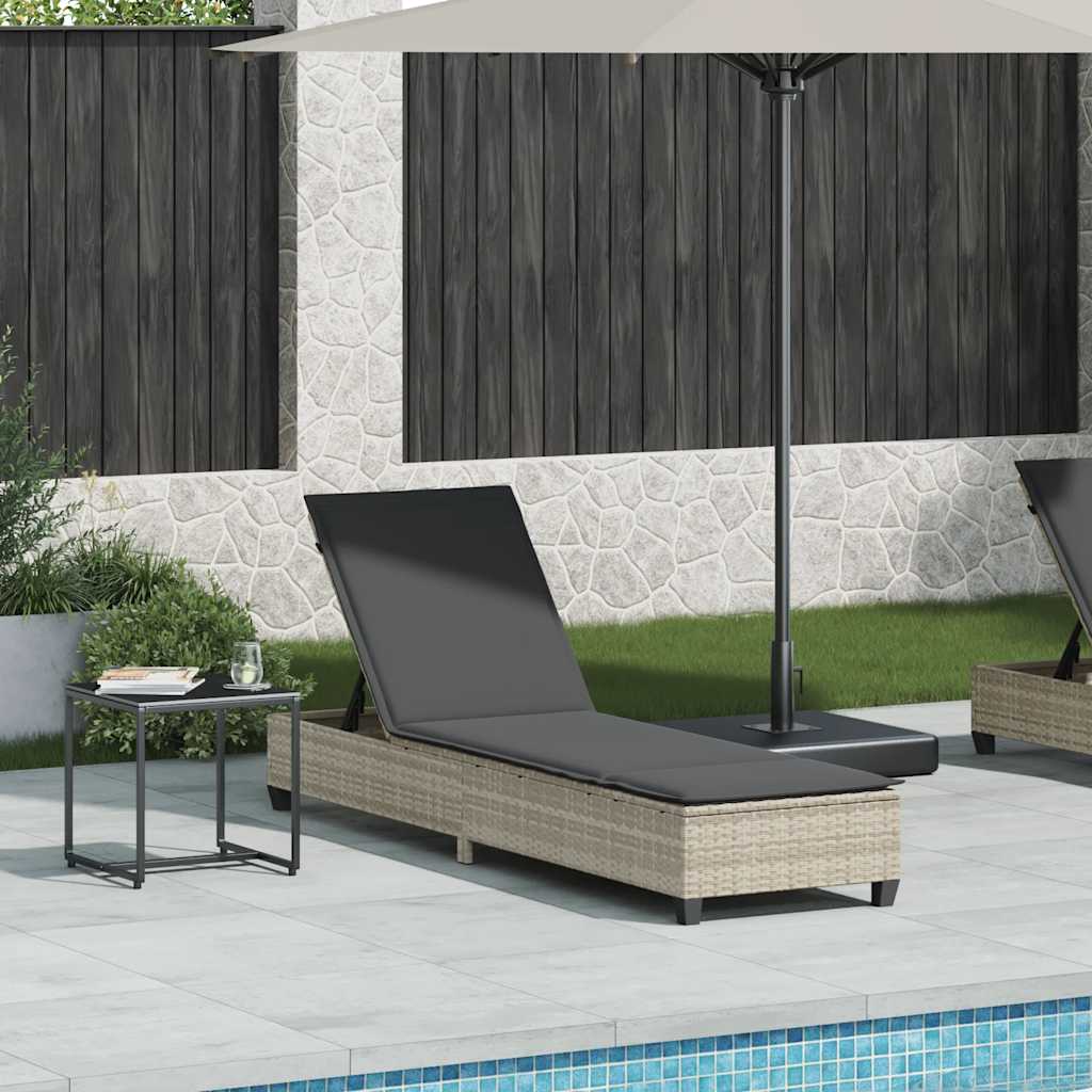 Sonnenliege Mit Auflagen 55X200X25,5Cm Poly Rattan