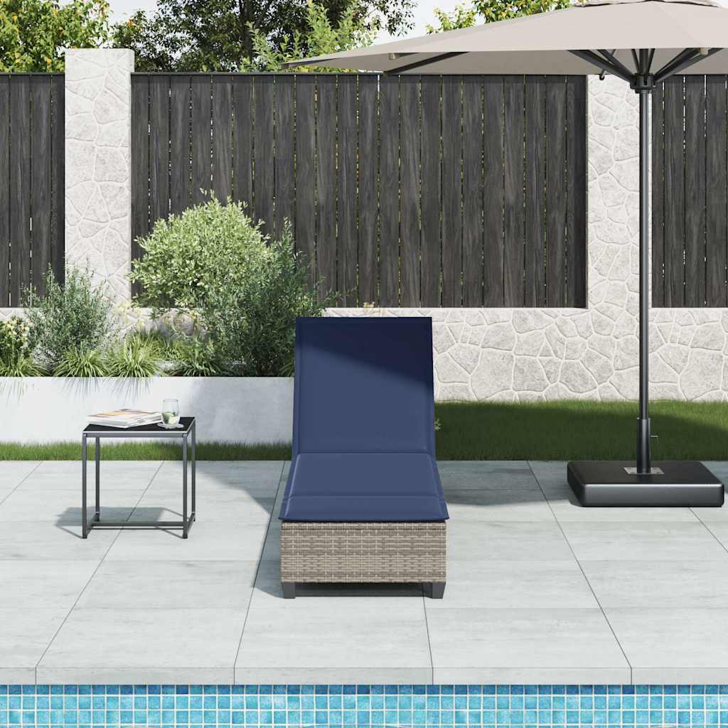 Sonnenliege Mit Auflagen 55X200X25,5Cm Poly Rattan