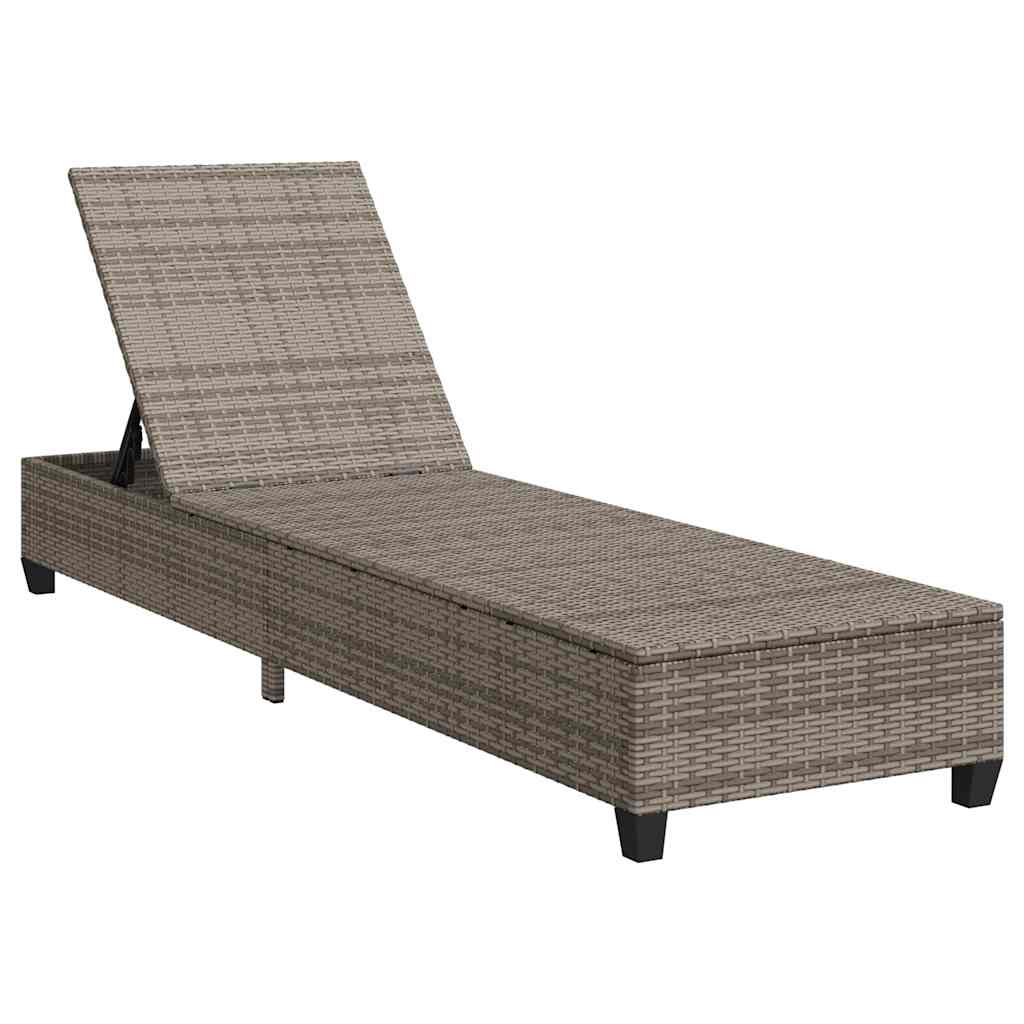 Sonnenliege Mit Auflagen 55X200X25,5Cm Poly Rattan