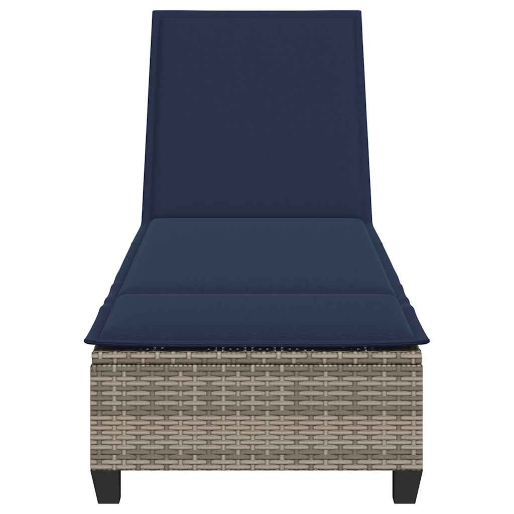 Sonnenliege Mit Auflagen 55X200X25,5Cm Poly Rattan