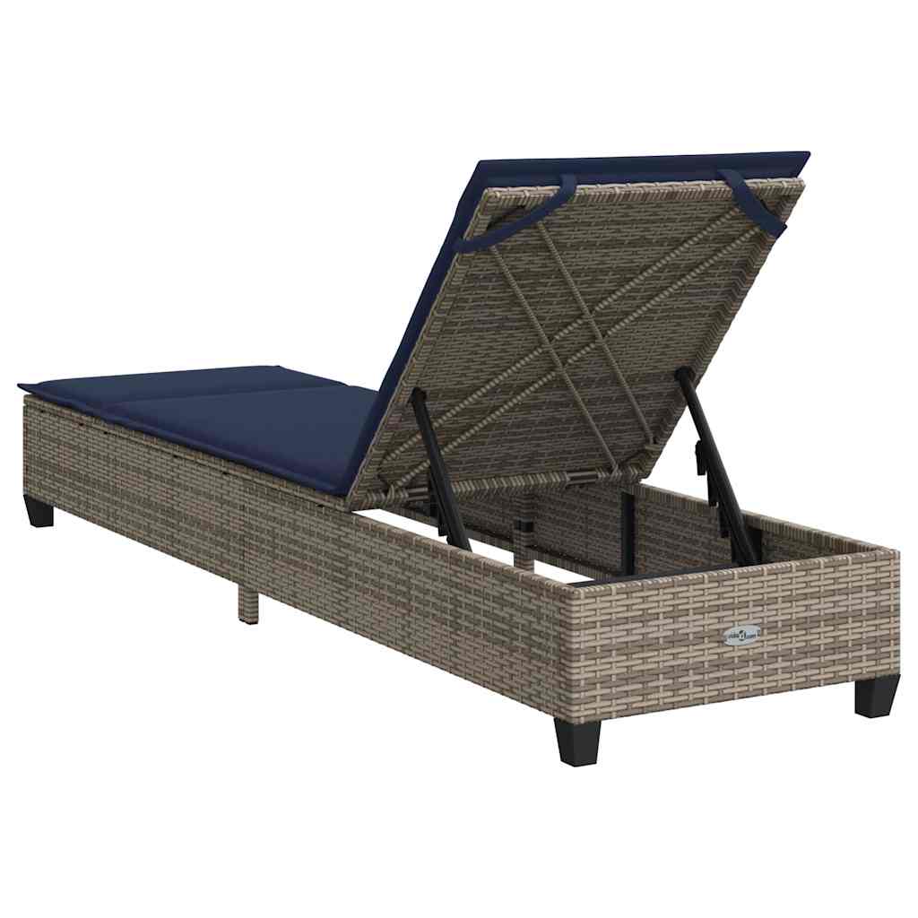 Sonnenliege Mit Auflagen 55X200X25,5Cm Poly Rattan