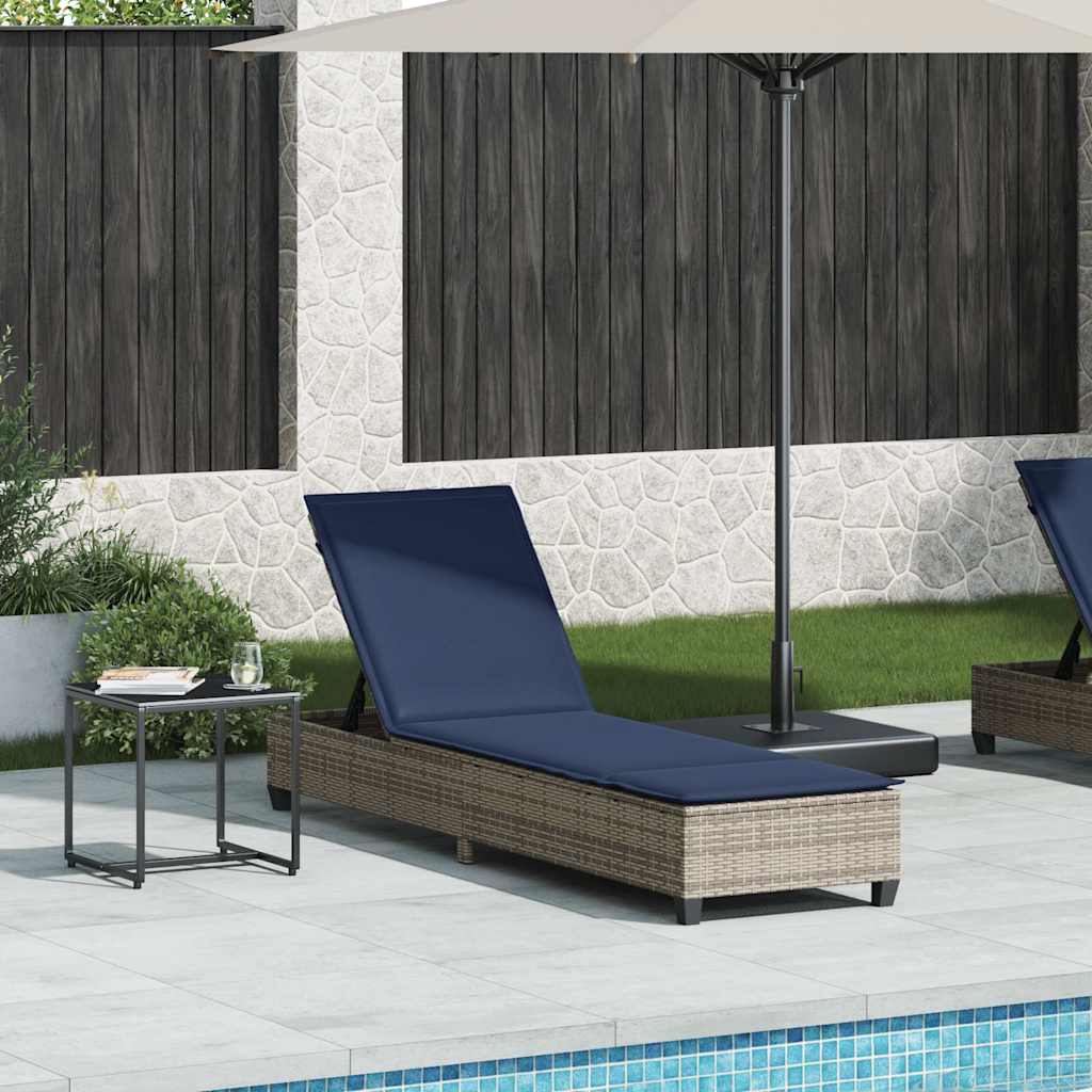 Sonnenliege Mit Auflagen 55X200X25,5Cm Poly Rattan