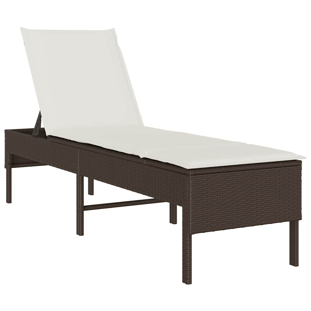 Sonnenliege Mit Auflage 55X200X44 Cm Poly Rattan