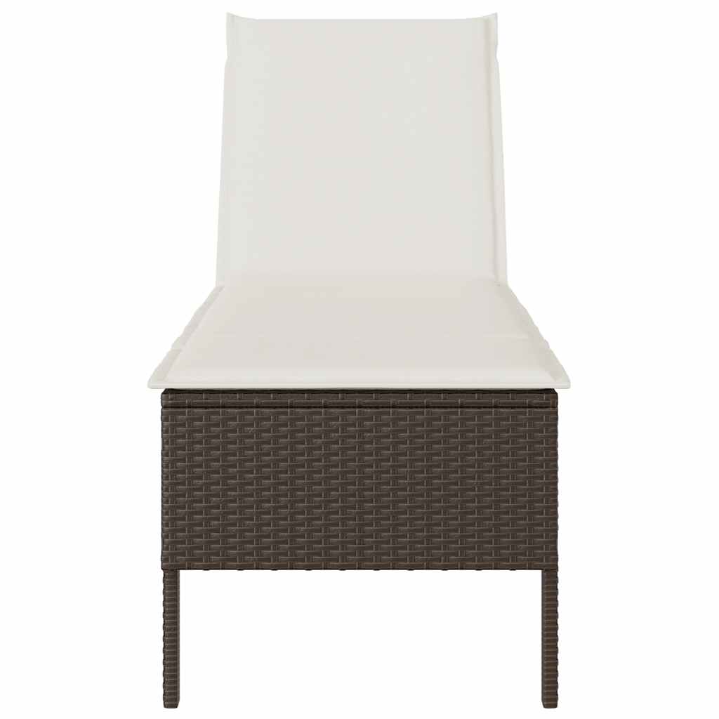 Sonnenliege Mit Auflage 55X200X44 Cm Poly Rattan